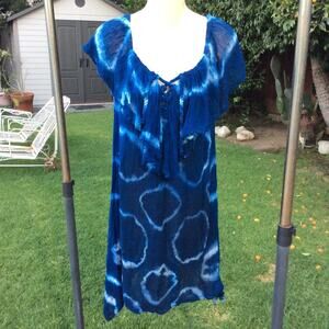 JEN’S PIRATE BOOTY INDIGO TIE DYE GAUZE DRESS-NEW-XS